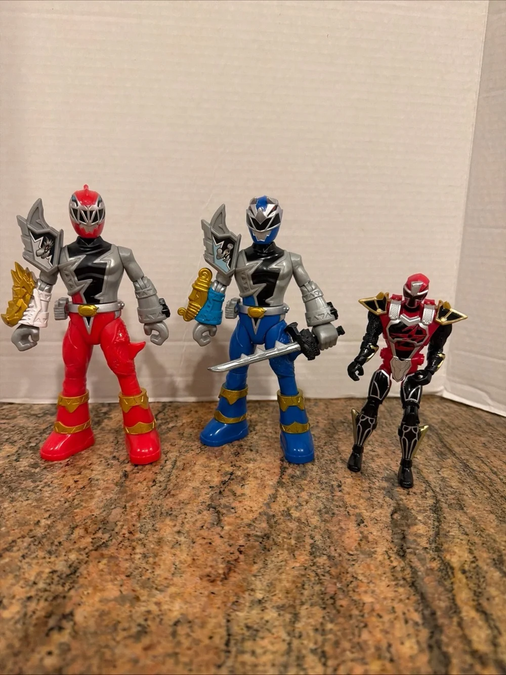 Power Rangers Battle Attackers Dino Fury Red Blue & Super Ninja Master Lot Of 3